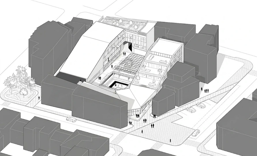City Rooms, interior perspective