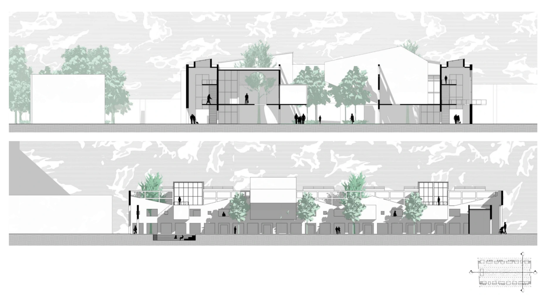 The Civic District, sections